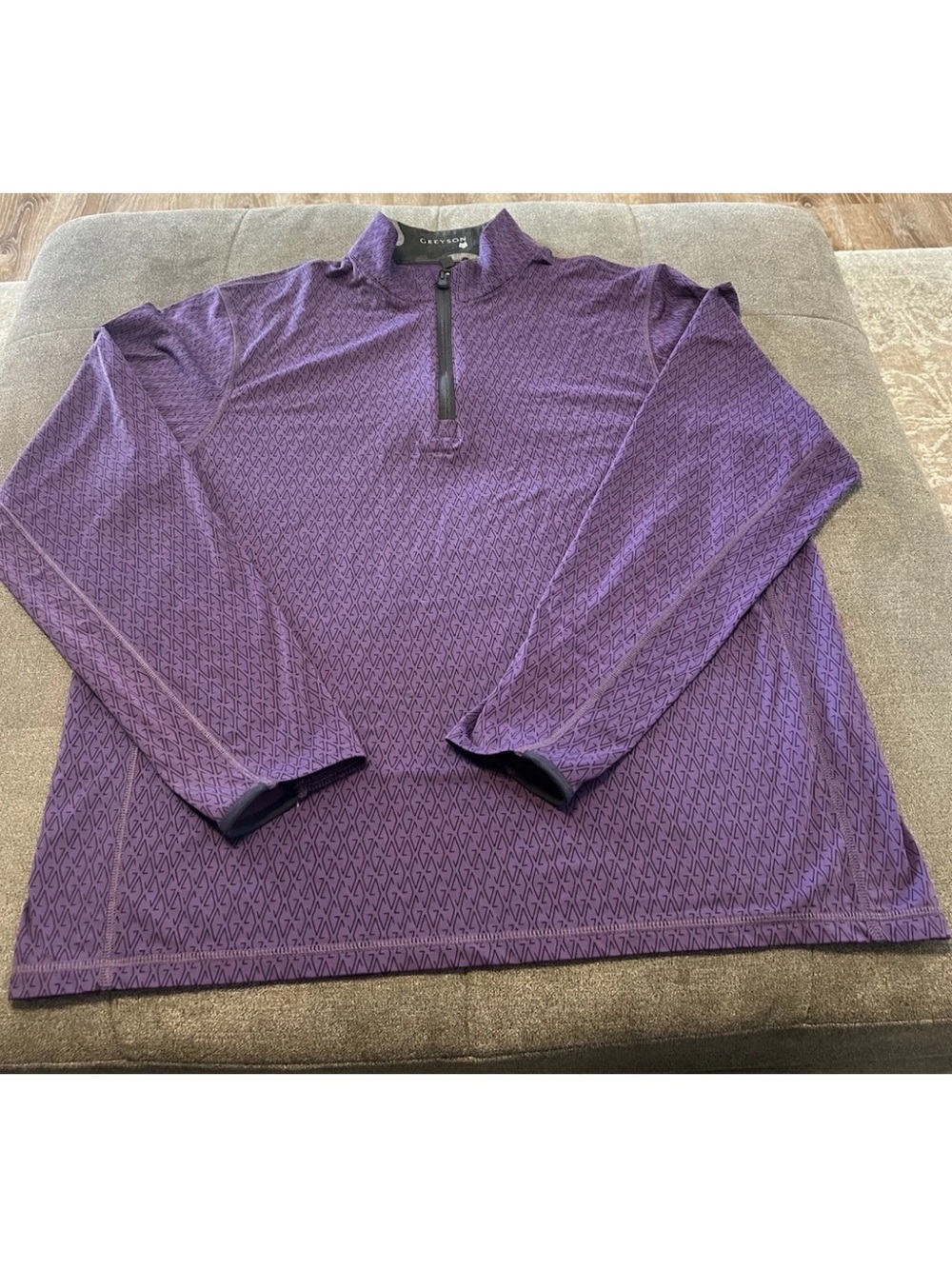 GREYSON Sz XL Shirt Men's Purple Geometric Print 1/4 Zip Athletic Pullover